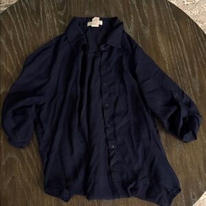 Women’s Navy Button-Up Shirt